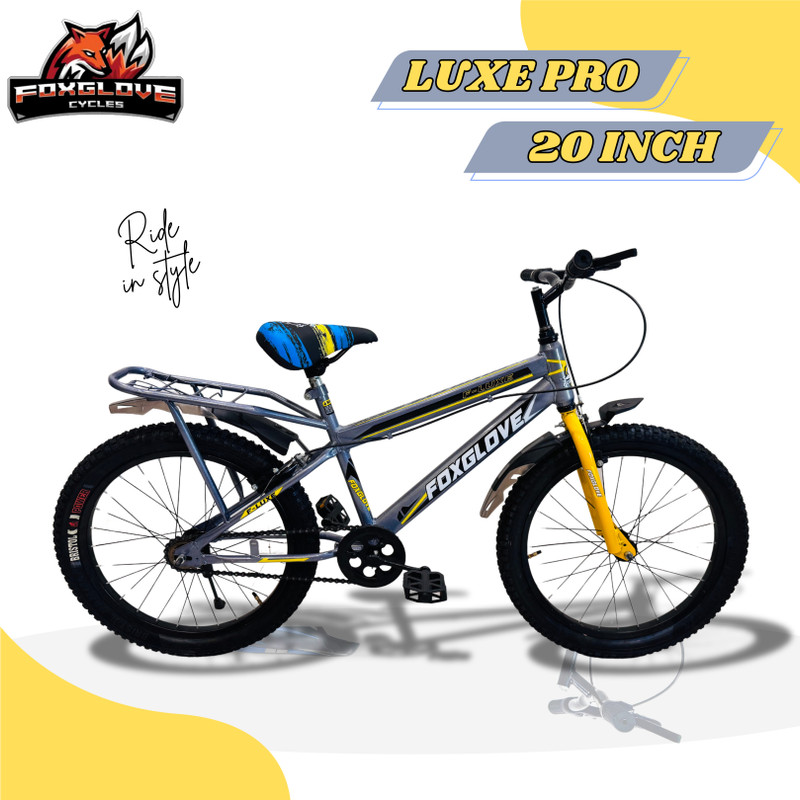 FOXGLOVE LUXE PRO 20 INCH CYCLE SUITABLE FOR AGE 5 TO 10 YEARS BOYS AND GIRLS 90% FITTED 20 T (inch) BMX Cycle(Single Speed, Grey, Rigid)