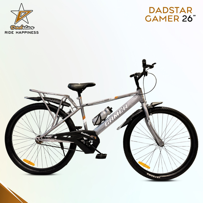 DADSTAR GAMER OREO 26 INCH CYCLE FOR AGE 12YEARS PLUS 26T 26 T (inch) BMX Cycle(Single Speed, Grey, Rigid)