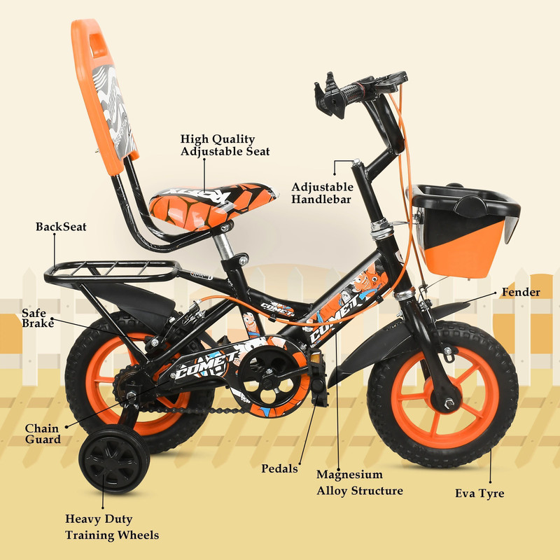 Xaipro 10T PREMIUM QUALITY COMET CYCLE ( RED ) FOR 2 TO 3 YEARS KIDS 96% ASSEMBLE 10 T (inch) BMX Cycle(Single Speed, Red, Rigid)