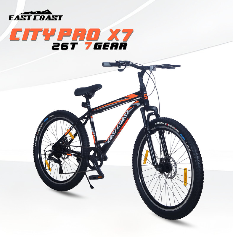 EAST COAST LEGEND MultiSpeed Bike with inbuilt Carrier FS & DD Brake 26 T Mountain Cycle 26 T (inch) Mountain Cycle(21 Gear, Black, Only Front Suspension)