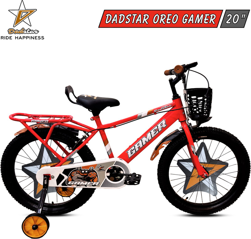 DADSTAR GAMER OREO 20 INCH IBC GLOSSY RED TYRE TUBE 20 T KIDS CYCLE FOR AGE 5 TO 9 YRS 20 T (inch) Road Cycle(Single Speed, Red, Rigid)