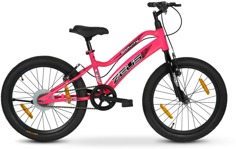 Zeus Gravity Steel Rim 20T| Rigid Fork| Power Brake| Pu Saddle| Fat Tyre 2.40 20 T (inch) BMX Cycle(Single Speed, Pink, Rigid)