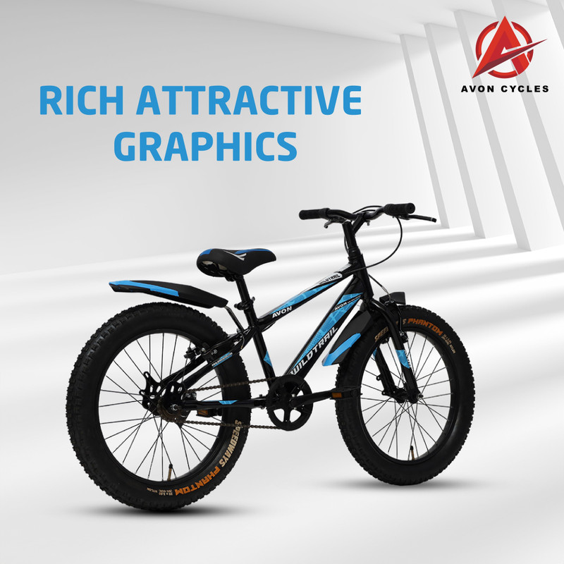 AVON WILDTRAIL 20T FAT TIRE KIDS CYCLE BLACK 20 T (inch) Mountain Cycle(Single Speed, Black, Blue, Rigid)