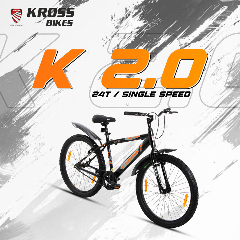 Kross K-20 Marbal 26T MTB Cycle | Single Speed | Steel Frame | Black 26 T (inch) Mountain Cycle(Single Speed, Black, Rigid)