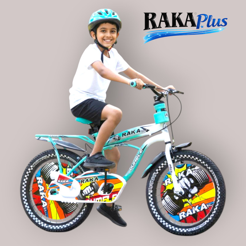 RAKA PLUS 20T Heavy Duty Cycle | Shock Resistant | 5 to 8 Years (85% ASSEMBLED) 20 T (inch) Mountain Cycle(Single Speed, White, Green, Rigid)