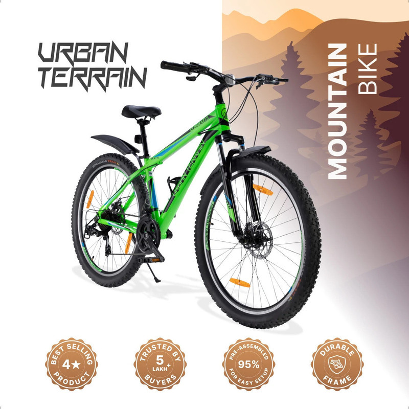 Urban Terrain UT6000A29 Alloy 29T MTB Cycles Shimano Geared for Men with Dual Disc Brake 29 T (inch) Road Cycle(21 Gear, White, Only Front Suspension)