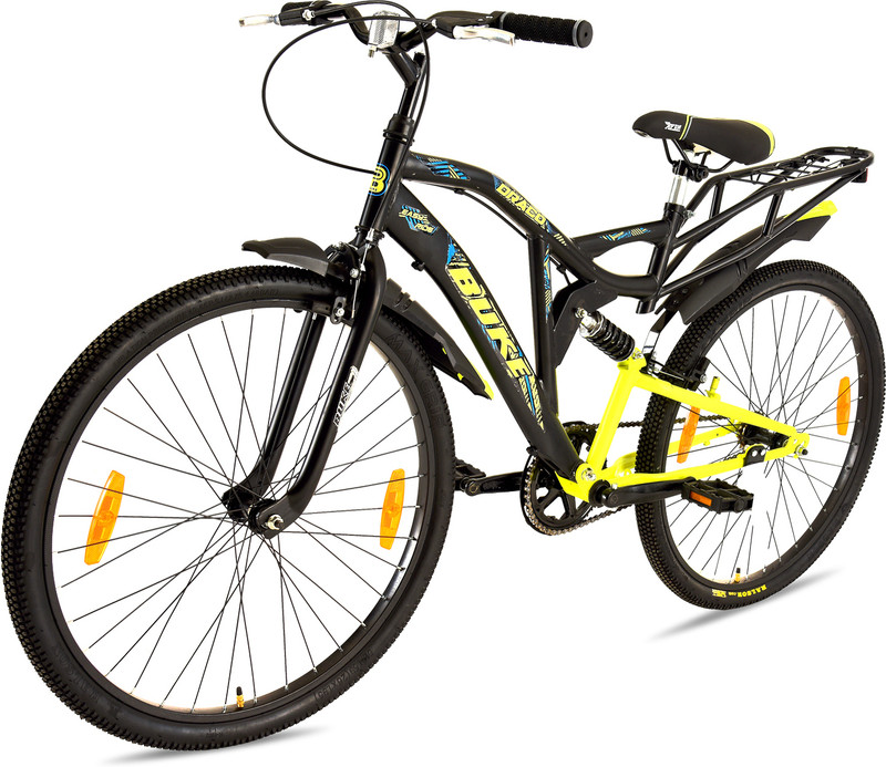 AVON DRACO 26T MTB Cycle for Boys & Men with V Brake & Carrier 85% Pre Fitted 26 T (inch) Mountain Cycle(Single Speed, Black, Front Rigid & Rear Suspension)