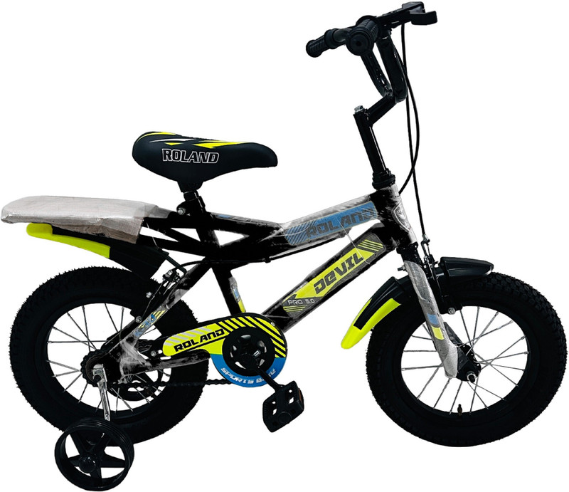 Shweta Roland Cycle 13" BMX,Steel Rim,Bold Tyre Ideal for 5-7 years Kids 14T Black 16 T (inch) Road Cycle(6 Gear, Black, Rigid)