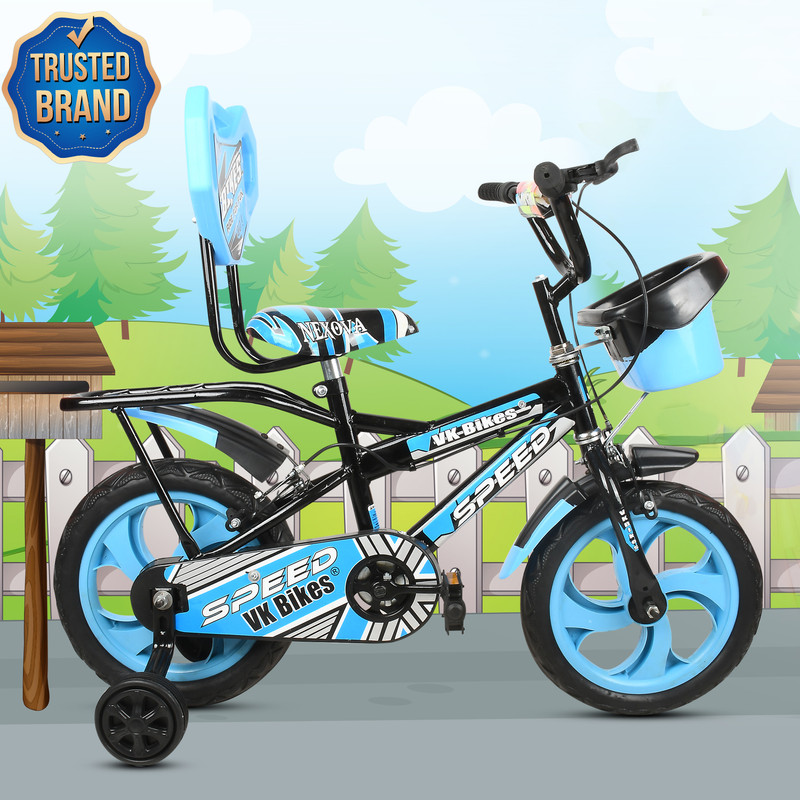 NEXOVA 14 T ROCKY CARRIER NEW COLOR PVC (SKY-BLUE) FOR 2 TO 5 YEAR KIDS 14 T (inch) BMX Cycle(Single Speed, Blue, Rigid)