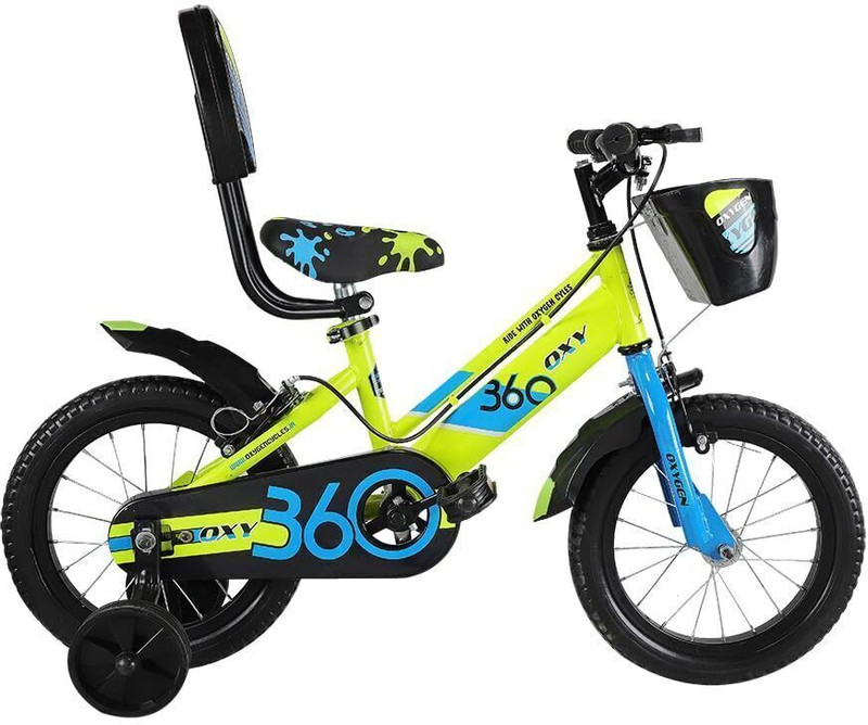 Oxygen Kids cycle Oxy 360 Cycle for kids 3 to5 Years Boys | Girls 14 T (inch) BMX Cycle(Single Speed, Yellow, Rigid)