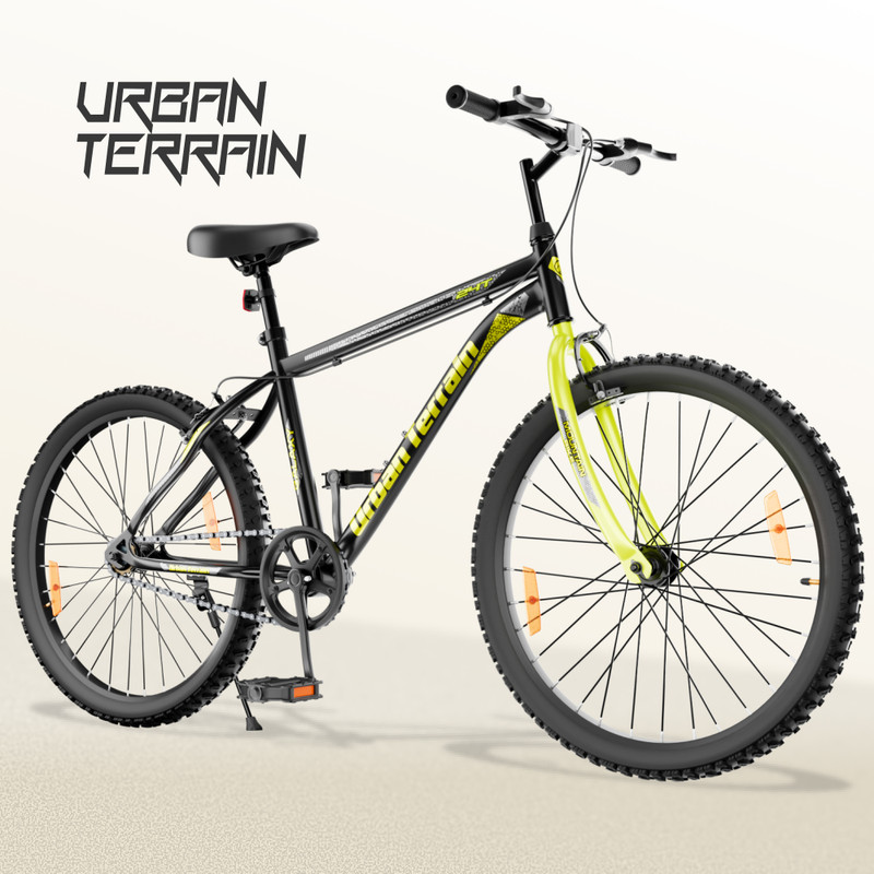 Urban Terrain Galaxy 26T High Performance MTB Cycles For Men With Complete Accessories 26 T (inch) Road Cycle(Single Speed, White, Rigid)