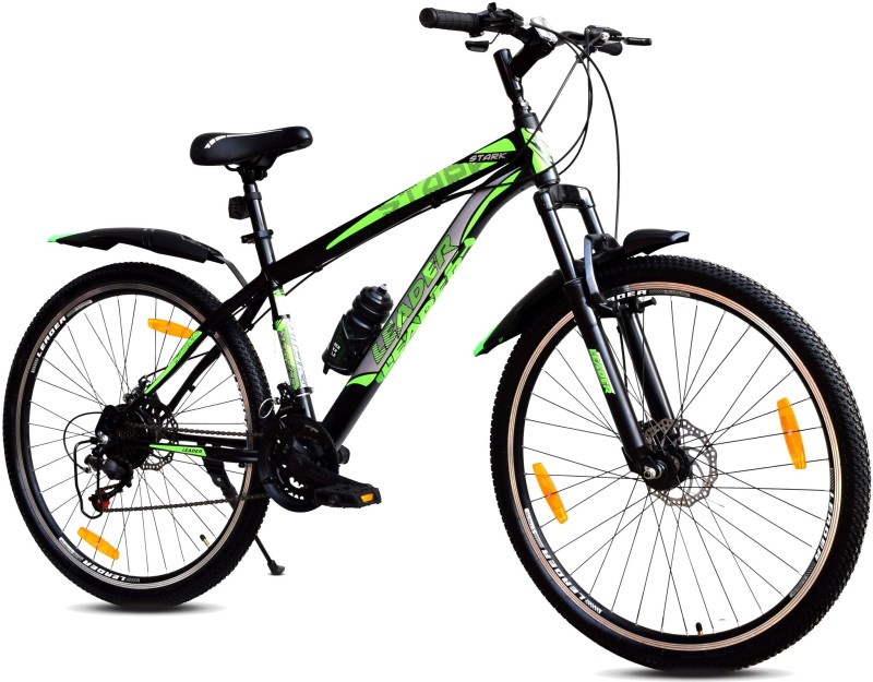 LEADER Stark 29T [21-Speed] MTB cycle with Dual Disc Brake and Front Suspension 29 T Mountain Cycle(21 Gear, Black)