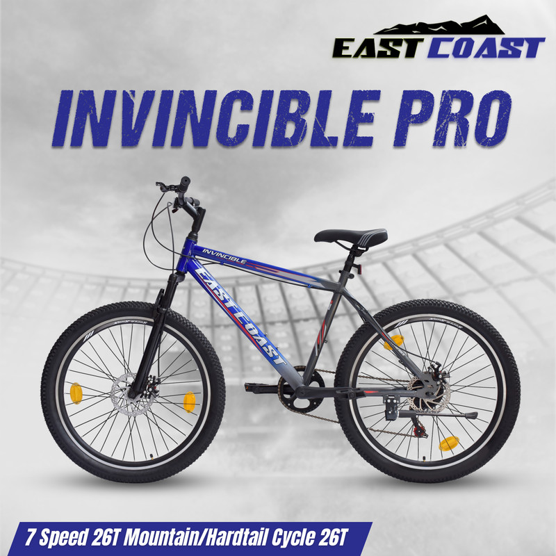 EAST COAST INVINCIBLE PRO 7 Gear /Hardtail Cycle 26T 26 T (inch) Mountain Cycle(7 Gear, Green, Only Front Suspension)