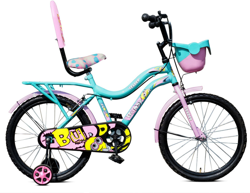 LEADER BUDDY KIDS WITH TRAINING WHEELS (SEMI-ASSEMBLED) AGE GROUP 2 - 5 YEARS 14 T (inch) Road Cycle(Single Speed, Green, Pink, Rigid)