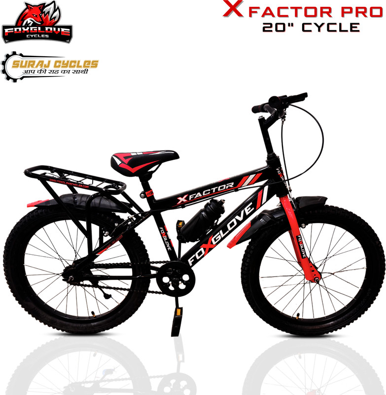 FOXGLOVE X-FACTOR 20 INCH IBC GLOSSY RED TYRE TUBE FOR AGE 6 TO 10 YEARS 90% FITTED 20 T (inch) BMX Cycle(Single Speed, Black, Rigid)