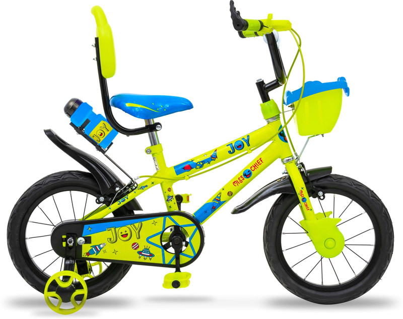 Miss & Chief Joy Durable 85% Semi Assembled Kids Bicycle with Accessories and Steel Rim 14 T 14 T (inch) BMX Cycle(Single Speed, Green, Rigid)