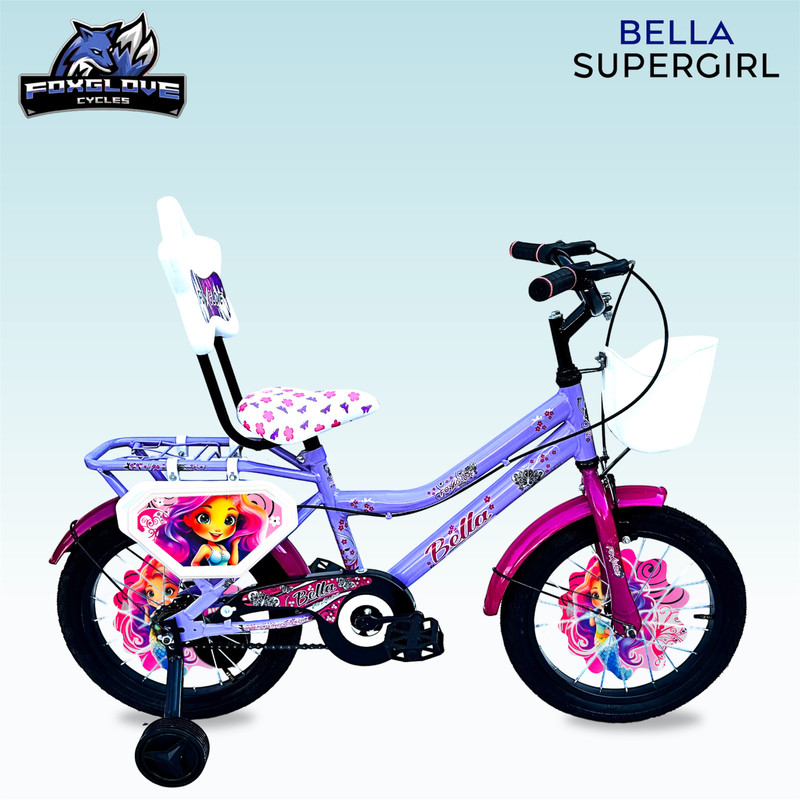 FOXGLOVE BELLA 16T VIOLET & PINK KIDS CYCLE IN DRESS GUARDS TYRE TUBE FOR AGE 5 TO 8 YRS 16 T (inch) Road Cycle(Single Speed, Purple, Rigid)