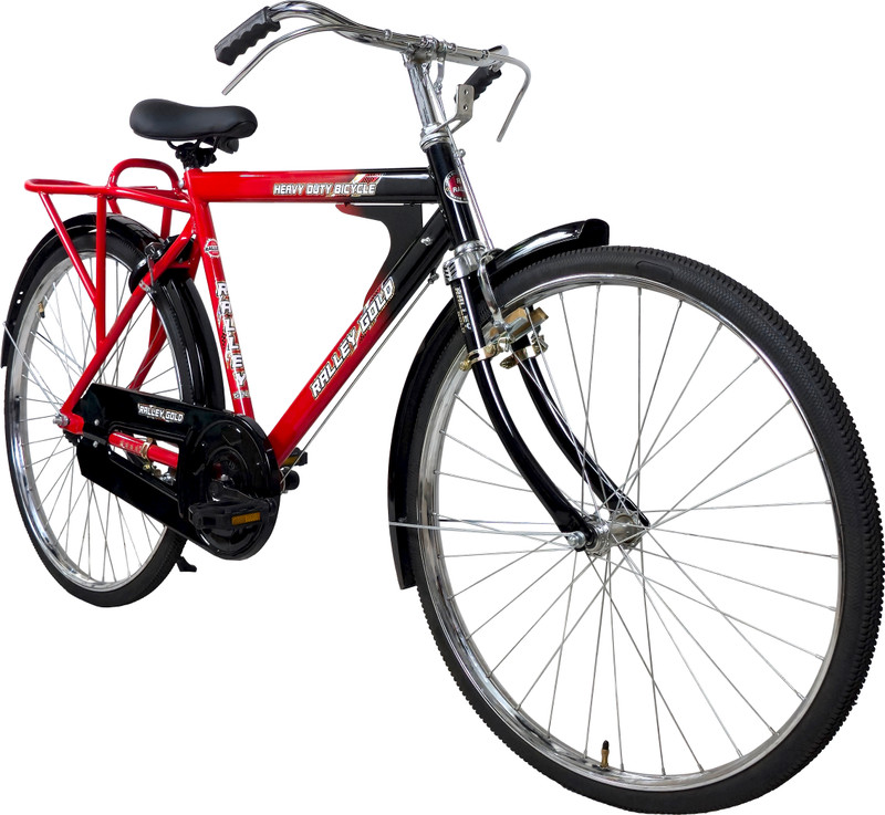 Ralley Gold Popular 50cm (20 Inch Frame) Men's Bicycle | In-Built Carrier, Stand and Lock 26 T (inch) Road Cycle(Single Speed, Red, Rigid)
