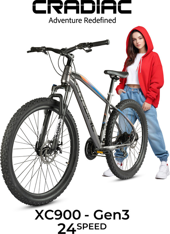 CRADIAC XC 900 24 SPEED Gen 3 29T|6061 ALLOY FRAME |ZOOM LOCKOUT SUSPENSION|shimano gear 29 T (inch) Mountain Cycle(24 Gear, Grey, Only Front Suspension)