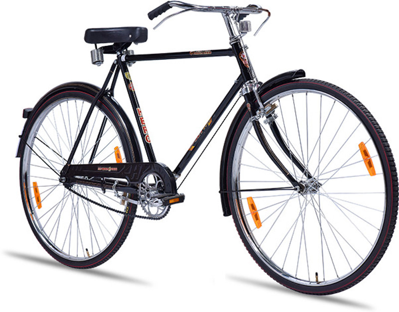 HERO CYCLES JET GOLD 22 Inch Men's Full Size Bicycle 28 T (inch) Roadster Cycle(Single Speed, Black, Rigid)