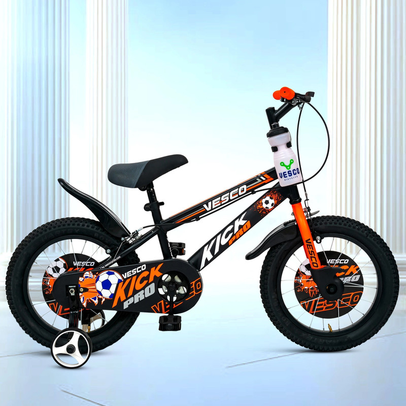 VESCO Kick Pro 16-T Kids Ideal for 4 to 6 age Boy & Girls 16 T (inch) BMX Cycle(Single Speed, Orange, Rigid)