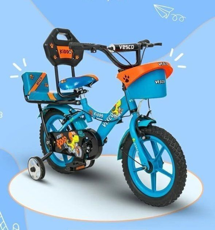 VESCO Kiddo " Cycle for Kids Bicycles age 3 to 5 Year Boys & Girls 14 T (inch) BMX Cycle(Single Speed, Blue, Rigid)