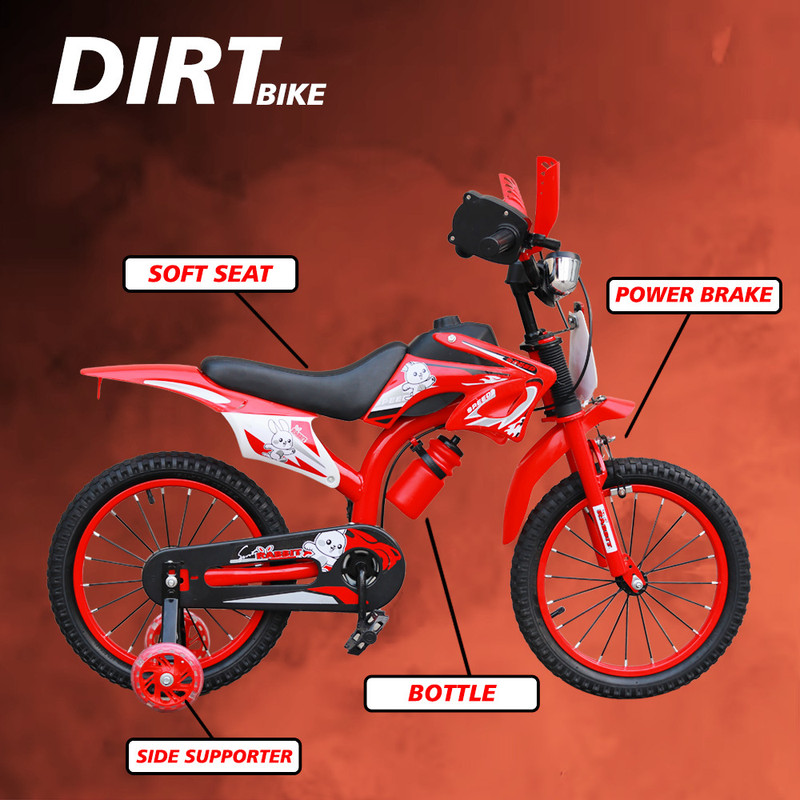GOAL DIRTBIKERED 16 T (inch) BMX Cycle(Single Speed, Red, Rigid)