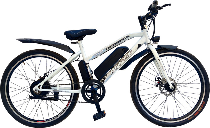 MATELCO LADIES E-Cycle for Women | 26" inch | Dual Disc Brake | Pedal Assist 26 T (inch) Mountain Cycle(Single Speed, White, Rigid)