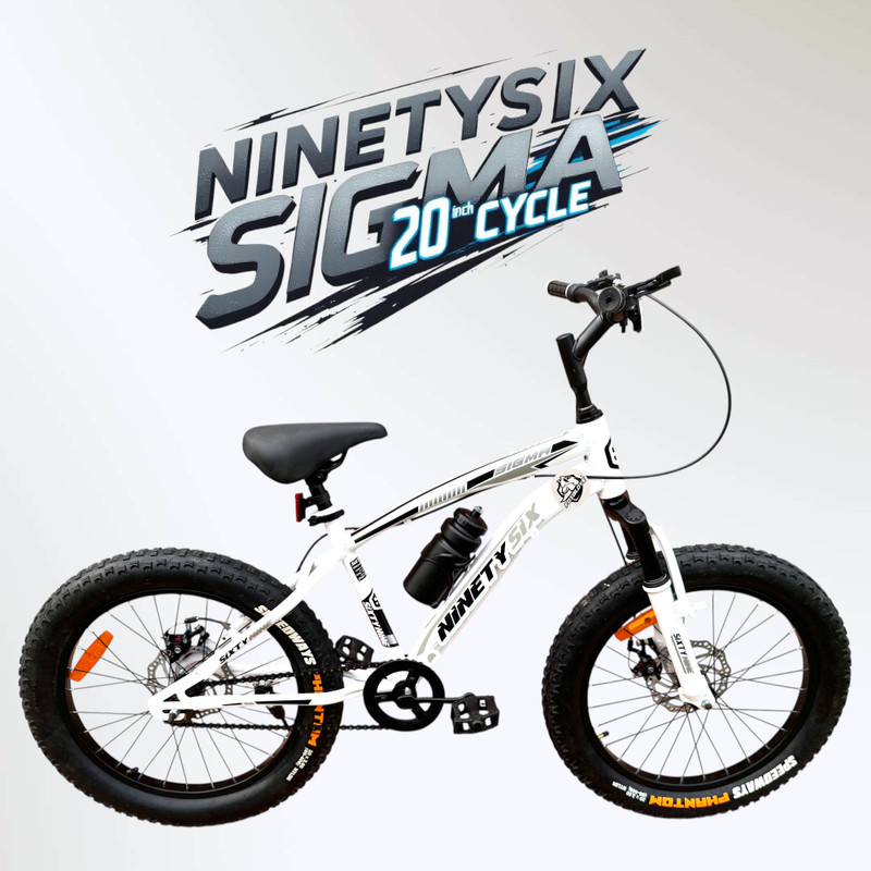 FOXGLOVE Ninety Six 20 INCH WHITE FAT TYRE BICYCLE FOR KIDS AGE 5 TO 8 YEARS 95% FITTED 20 T (inch) Fat Tyre Cycle(Single Speed, White, Only Front Suspension)