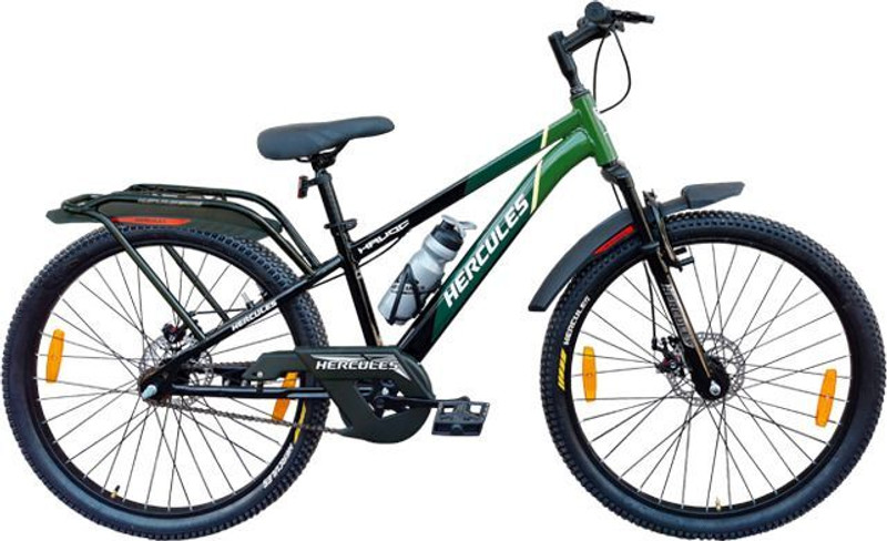 HERCULES REDEEM IC | Front-Suspension | Dual Disc Brake |24*2.40 WIDE TYRE 24 T (inch) Mountain Cycle(Single Speed, Black, Dual Suspension)