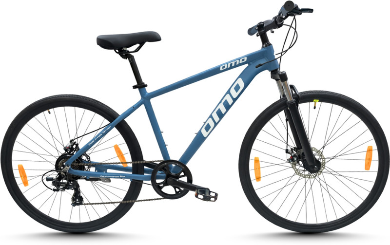 OMO ALLOY HYBRID S7 Lockout Suspension 700C T (inch) Hybrid Cycle/City Bike(7 Gear, Blue, Only Front Suspension)