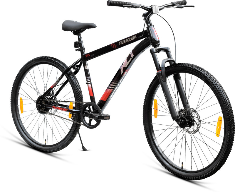 XCi Tigerclaw Non Geared for Men TUF SHOX Suspension 27.5 T (inch) Mountain Cycle(Single Speed, Red, Only Front Suspension)