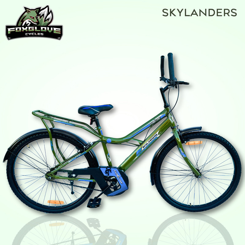 FOXGLOVE SKYLANDERS 26T IBC SMART RED STEEL FRAME TYRE TUBE FOR HEIGHT 3.5FT & ABOVE 26 T (inch) Road Cycle(Single Speed, Red, Rigid)