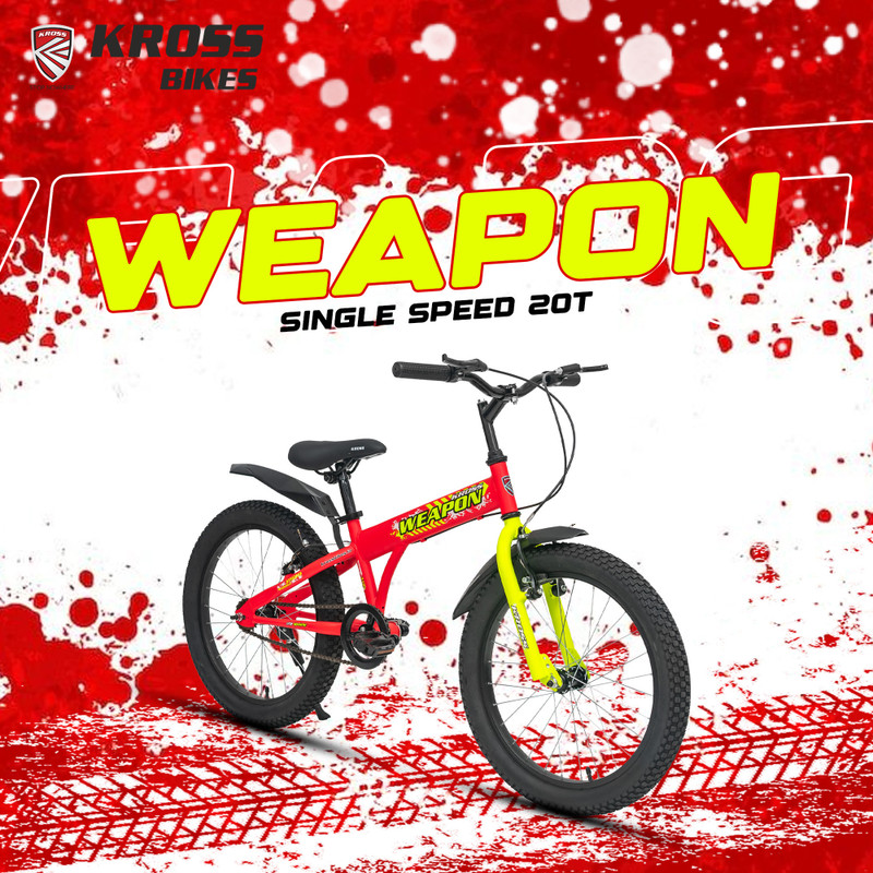 Kross Weapon 20 T (inch) Mountain Cycle(Single Speed, Orange, Yellow, Rigid)