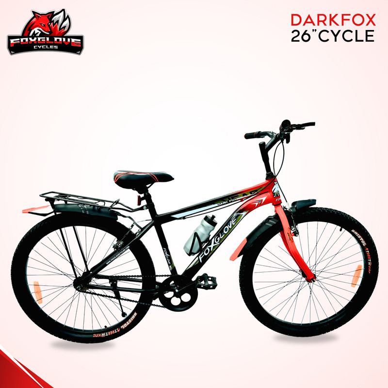 FOXGLOVE DARKFOX 26 T PRO DUAL COLOUR IN REMOVABLE CARRIER TYRE TUBE FOR AGE 10 PLUS YRS 26 T (inch) Road Cycle(Single Speed, Red, Rigid)