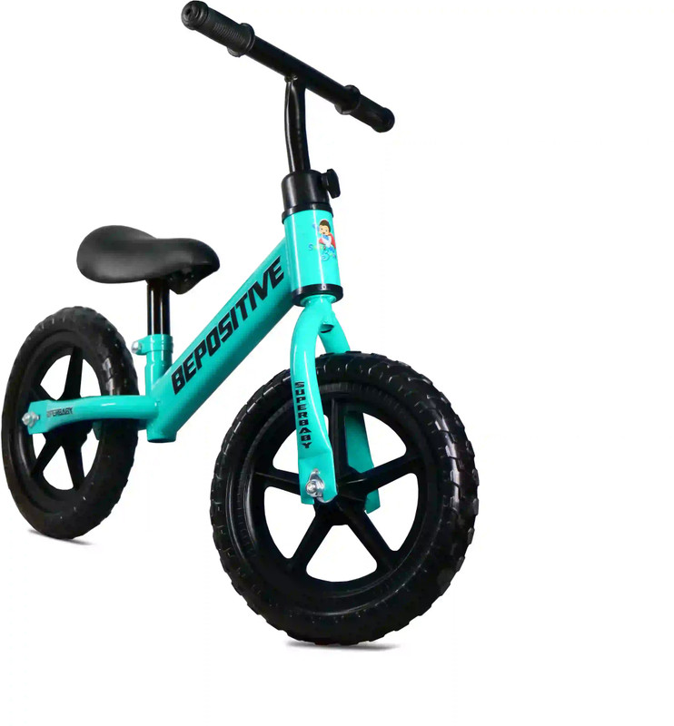 bepositive Superbaby Kids Balance Bike - Adjustable, Lightweight Cycle for 1.5-4 Year Olds 12 T (inch) Balance Bike(Single Speed, Blue, Rigid)