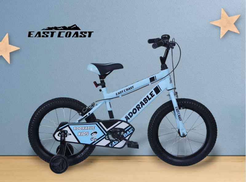 EAST COAST ADORABLE 16T Cycle for Kids 4 to 6 Years- Blue 95% Pre-Assembled 16 T (inch) BMX Cycle(Single Speed, Blue, Rigid)