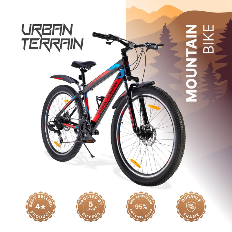 Urban Terrain Mountain Bike 27.5T Shimano Geared Cycles for Men with Disc Brake MTB UT2000 27.5 T (inch) Road Cycle(21 Gear, Multicolor, Only Front Suspension)