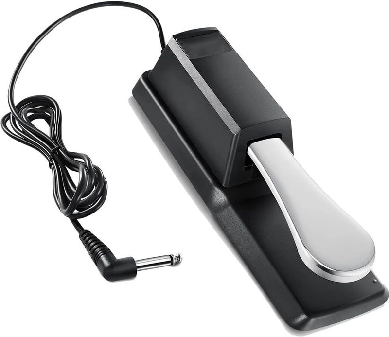 AMG Music Sustain Pedal Digital Piano Keyboard Pedal w/ Polarity Switch for Digital Pianos Damper & Sustain Pedal