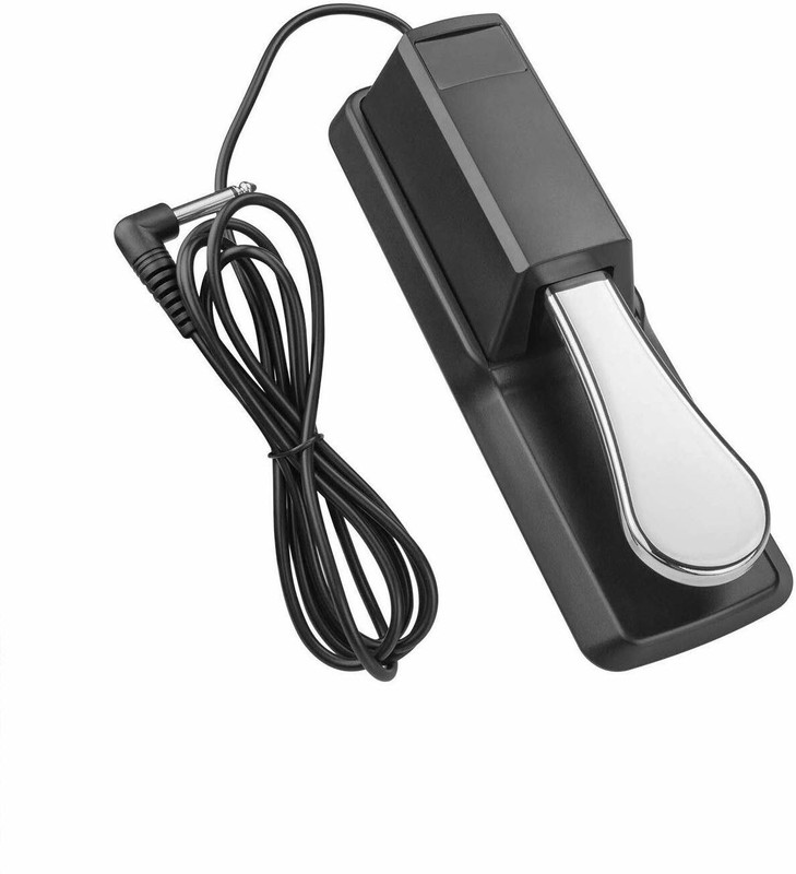 TechBlaze Sustain Pedal for Keyboard Digital Piano Foot Pedal, 5 Feet Cable with ¼ inch Plug, Universal Sustain Pedal Foot Damper for Digital Electronic Piano, keyboards- Black Damper & Sustain Pedal