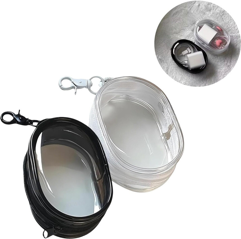 JDS SALES PVC Transparent Cable Storage Bag, Cable Organizer Bag Earphone Cable Organizer