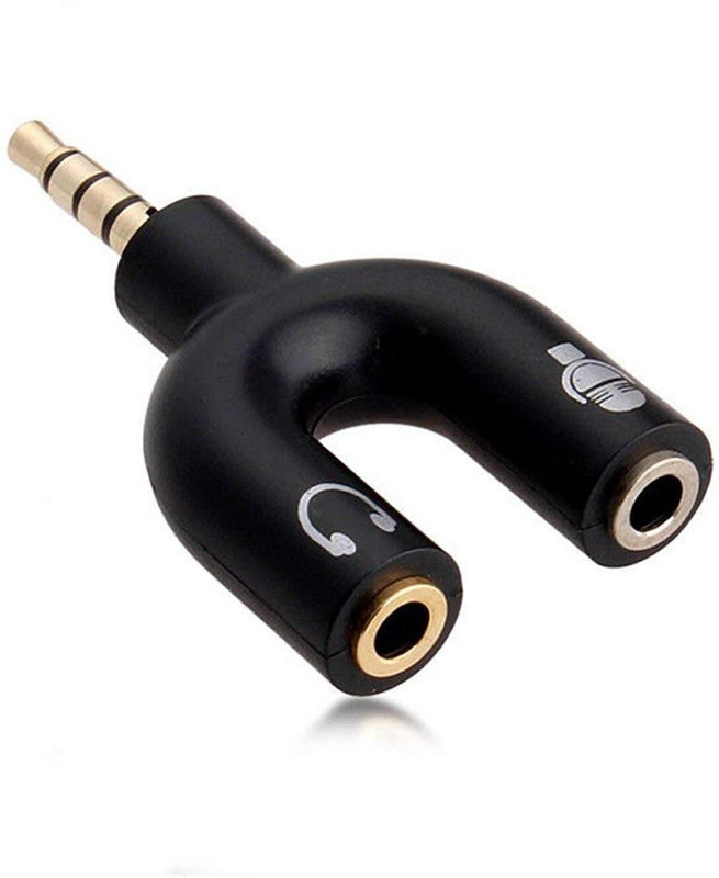 TECHEL Multicolor SKE-Black U Shape 3.5mm Audio Jack to Headphone Converter QK23 Phone Converter(ANDROID)