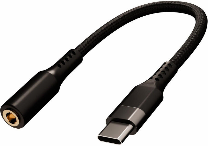 vismac AUX Cable 0.17 m C To Aux Adaptor(Compatible with Smartphones, Black, One Cable)