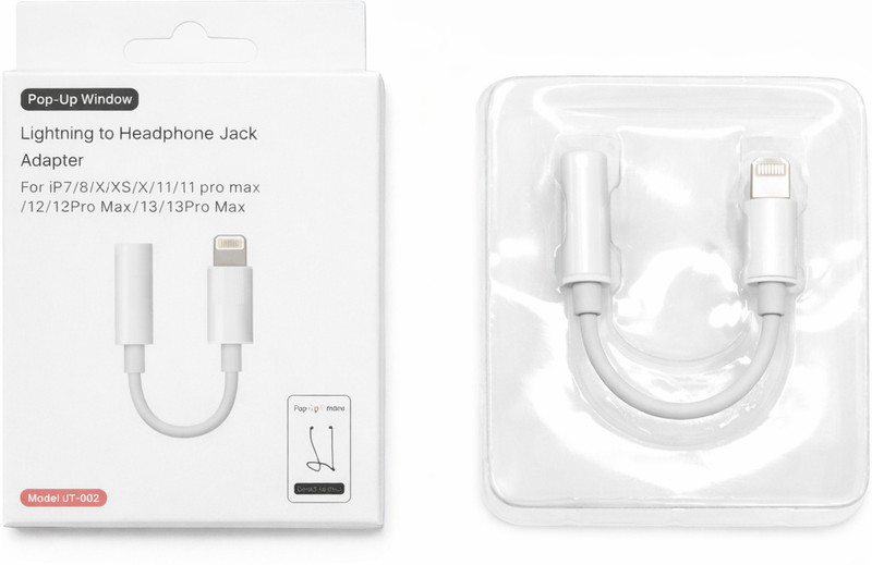 Auronix White Lightning to 3.5mm Headphone Jack Adapter for iPhone | White Phone Converter(iOS 10 or later)
