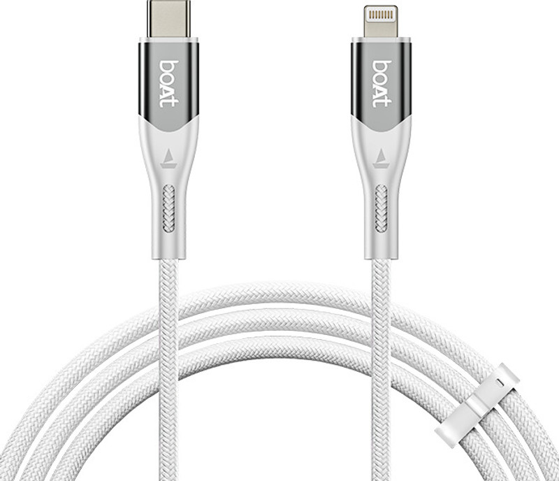 boAt Type C 1.2 m Type C to L 27W Cable(Compatible with Mobile, Tablet, Arctic White)