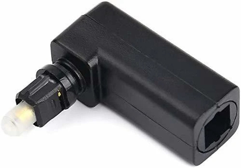Tobo Fiber Optical Cable 1.2 m Metal 360 Degree Digital Fiber Optic Toslink Angle 90 Degree Male to Female TD-683OC(Compatible with TV, Black, One Cable)