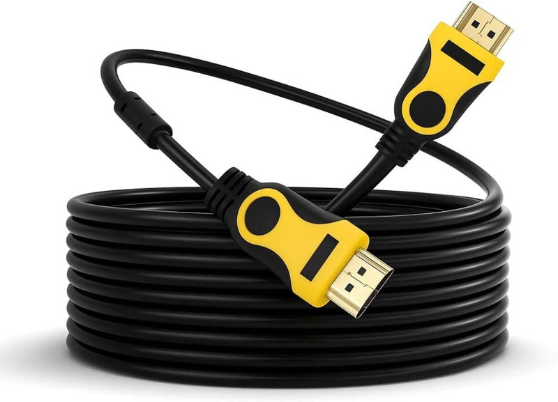 Maizic Smarthome HDMI Cable 10 m Metal Braided 10m High-Speed HDMI 2.0 Cable | 4K UHD 60Hz, 18Gbps with Ethernet(Compatible with HDTV, Game Box, Projectors, Black, Yellow, One Cable)
