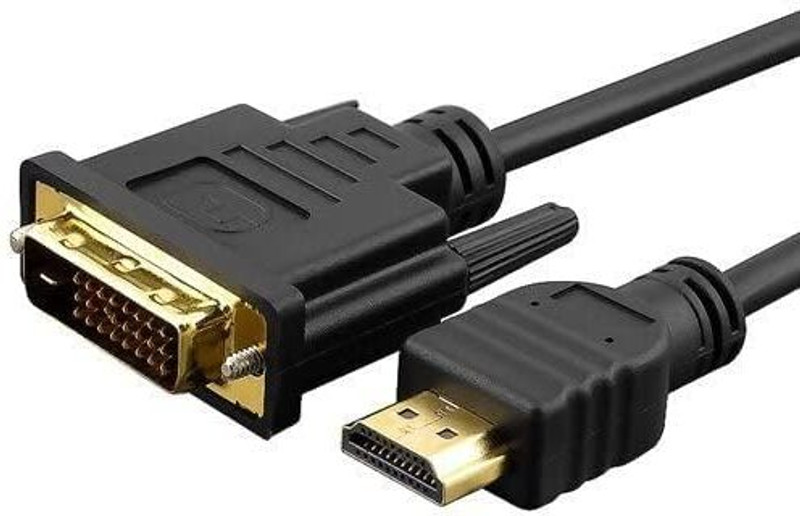 WiredCom HDMI Cable 1.55 m Gold Plated HDMI to DVI Cable(Compatible with PC, Multicolor, One Cable)