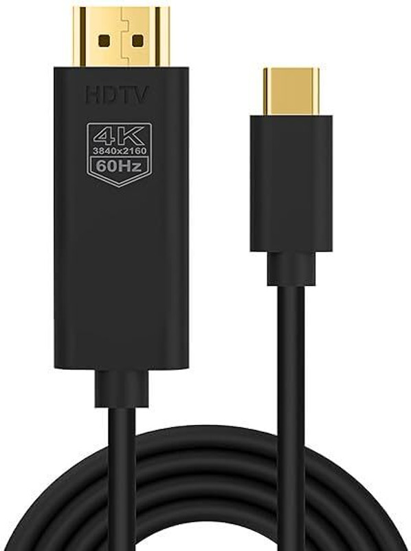 sounce HDMI Cable 1.8 m USB Type C to HDMI Cable with 4K@60Hz, 2K@144Hz Resolution, 48Gbps Ultra High Speed Cord(Compatible with Laptop, MacBook Pro/Air, Ps5, Chromebook, TV, iPad & Tab, Black, One Cable)
