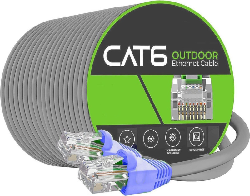 Sadow LAN Cable 35 m Meter 35 Cat 6 Ethernet Cable Internet LAN Cable RJ45 Patch Cord(Compatible with Cameras, Security Cameras, Printer, Modem, Router, Switch,, Gray)